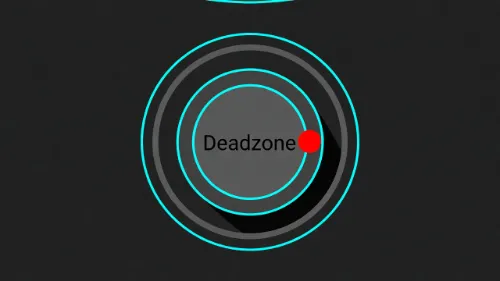 Diagram showing controller stick deadzone; the inner circle represents the area where input is ignored.